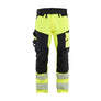 Hi-Vis Work Trousers 4-Way Stretch - Hi-vis yellow/Black - 30L