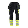 Blåkläder ToolRig™ Hi-Vis Work Trousers 4-Way Stretch - Black/Hi-vis yellow - 30S