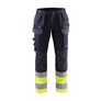 Multinorm Inherent Work Trousers with stretch - Navy blue/Hi-vis yellow - 30R