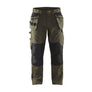 Service Work Trousers with stretch and tool pockets - Dark olive green/Black - 30R