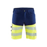 Hi-Vis shorts with stretch - Navy blue/Hi-vis yellow - 30R