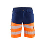 Hi-Vis shorts with stretch - Navy blue/Orange - 30R