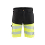 Hi-Vis shorts with stretch - Black/Hi-vis yellow - 30R