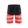 Hi-Vis shorts with stretch - Black/Red hi-vis - 30R