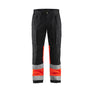 Hi-Vis Work Trousers with Stretch - Black/Red hi-vis - 30L