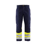 Hi-Vis Work Trousers - Navy blue/Hi-vis yellow - 30R