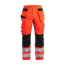 Ventilated Hi-Vis Work Trousers - Red hi-vis/black - 30R