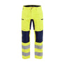 Hi-Vis Work Trousers with stretch - Hi-vis yellow/navy blue - 30L