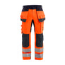 Multinorm inherent Work Trousers with stretch - Orange/Navy blue - 30R