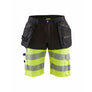 Hi-Vis shorts with stretch - Black/Hi-vis yellow - 30R