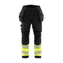 Hi-vis Softshell Work Trousers - Black/Hi-vis yellow - 30R