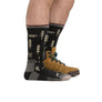 Mens Forest Patterned Boot Midweight Merino Wool Hiking Socks