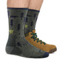 Mens Forest Patterned Boot Midweight Merino Wool Hiking Socks