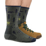 Mens Forest Patterned Boot Midweight Merino Wool Hiking Socks