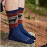 Mens Merino Wool Boot Midweight Seamless Patterned Hiking Socks