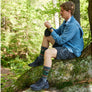 Mens Merino Wool Boot Midweight Seamless Patterned Hiking Socks