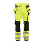 Hi-Vis Work Trousers 4-way stretch - Hi-vis yellow/Black - 30L