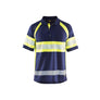 Hi-Vis Polo Shirt with UV-protection - Navy blue/Hi-vis yellow - 4XL
