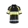 Hi-Vis Polo Shirt with UV-protection - Black/Hi-vis yellow - 4XL