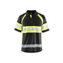 Hi-Vis Polo Shirt with UV-protection - Black/Hi-vis yellow - 4XL
