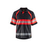 Hi-Vis Polo Shirt with UV-protection - Black/Red hi-vis - 4XL