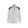 Half-zip 2-tone sweatshirt - White/Dark grey - 4XL