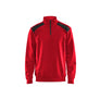 Half-zip 2-tone sweatshirt - Red/Black - 4XL