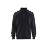 Half-zip 2-tone sweatshirt - Black/Mid grey - 4XL