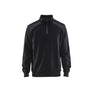 Half-zip 2-tone sweatshirt - Black/Dark grey - 4XL