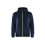 Hoodie with full zip - Dark navy blue/Hi-vis yellow - 4XL
