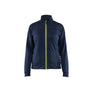 Women's sweatshirt with full zip - Dark navy blue/Hi-vis yellow - L