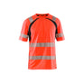 Hi-Vis UV-protected T-shirt - Red hi-vis/black - 4XL