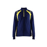 Women's Sweater halfzip - Navy blue/Hi-vis yellow - L