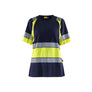 Women’s Hi-Vis T-Shirt - Navy Blue/Hi-vis yellow - L
