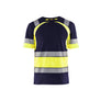 Hi-Vis T-shirt - Navy Blue/Hi-vis yellow - 4XL