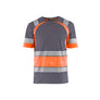 Hi-Vis T-shirt - Mid grey/ Hi-Vis Orange - 4XL