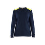 Women’' Flame-Resistant T-Shirt Long Sleeve - Navy blue/Hi-vis yellow - L