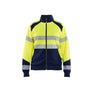 Women’s Hi-Vis Sweatshirt with zipper - Hi-vis yellow/navy blue - L