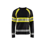 Hi-Vis Long Sleeved T-shirt - Black/Hi-vis yellow - 4XL