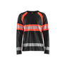 Hi-Vis Long Sleeved T-shirt - Black/Red hi-vis - 4XL