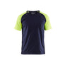 T-shirt - Navy Blue/Hi-vis yellow - 4XL