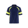 Polo Shirt with Hi-vis - Navy blue/Hi-vis yellow - 4XL