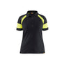 Women's Polo Shirt with Hi-vis - Black/Hi-vis yellow - L