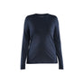 Women's Long-sleeved Merino Wool T-shirt - Dark navy blue - L