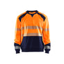 Hi-Vis Sweatshirt - Orange/Navy blue - 4XL