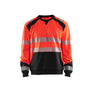 Hi-Vis Sweatshirt - Red hi-vis/black - 4XL