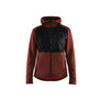 Womens's Hoodie with full-length zip - Burned Red/Black - L
