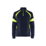 Sweatshirt with Hi-Vis panels - Navy blue/Hi-vis yellow - 4XL