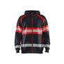 Hi-Vis Hoodie - Black/Red hi-vis - 4XL