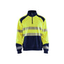 Hi-Vis sweatshirt with half zip - Hi-vis yellow/navy blue - 4XL